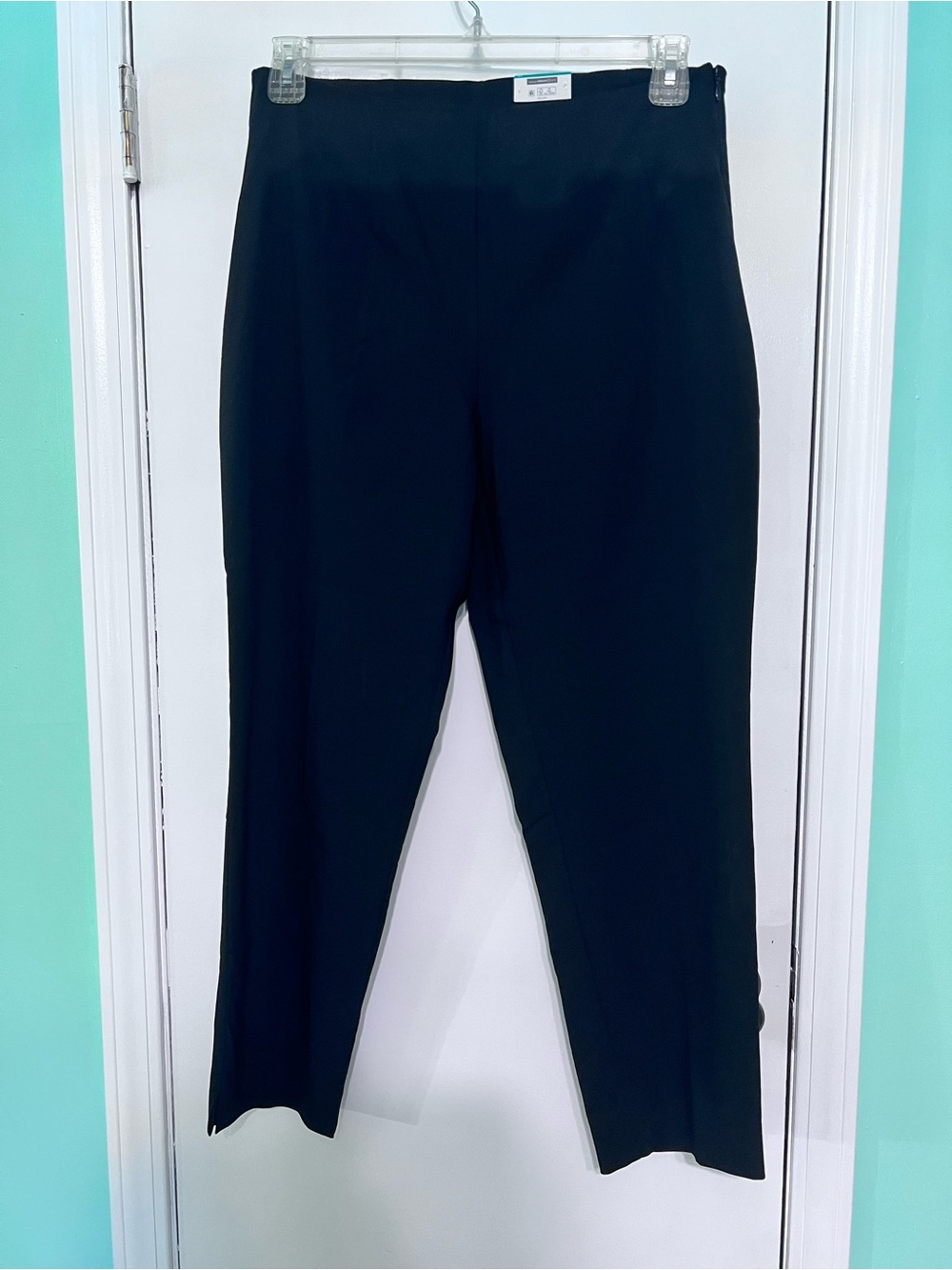 Time and Tru Black Straight-Leg Women's Dress Pants Ankle Length Size 16